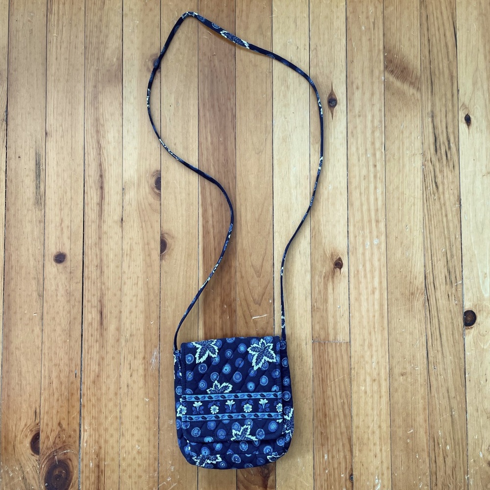 Vera Bradley Vintage Blue Maple Leaf Crossbody